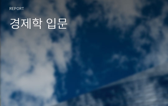 경제학 입문