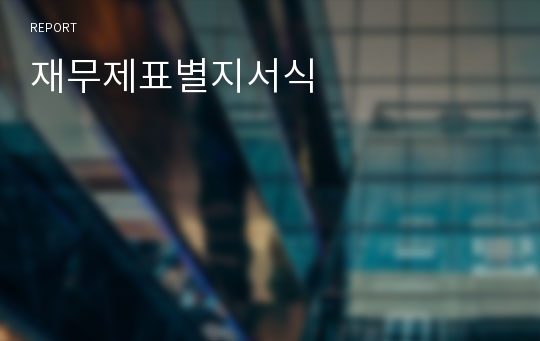 재무제표별지서식