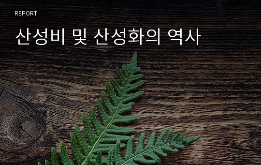 산성비 및 산성화의 역사