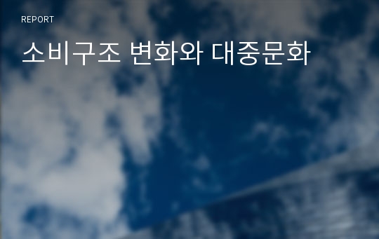 소비구조 변화와 대중문화