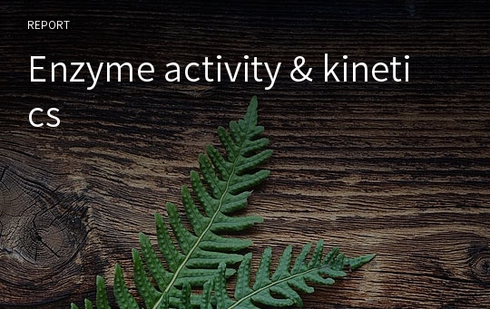 Enzyme activity &amp; kinetics