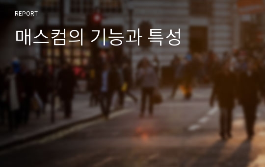 매스컴의 기능과 특성