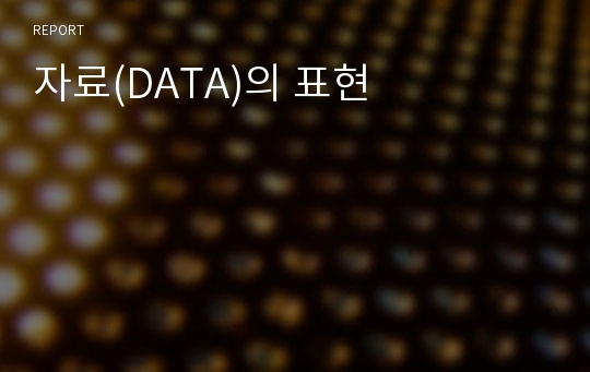 자료(DATA)의 표현