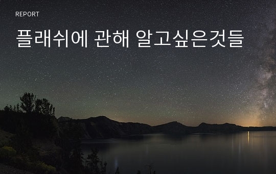 플래쉬에 관해 알고싶은것들