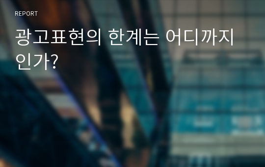 광고표현의 한계는 어디까지인가?