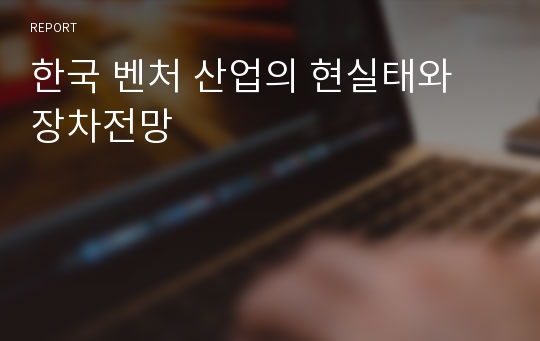 한국 벤처 산업의 현실태와 장차전망