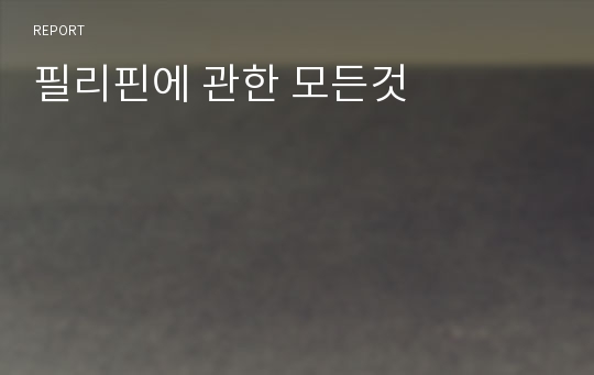 필리핀에 관한 모든것