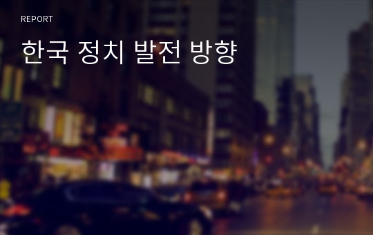 한국 정치 발전 방향