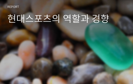 현대스포츠의 역할과 경향