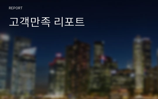 고객만족 리포트