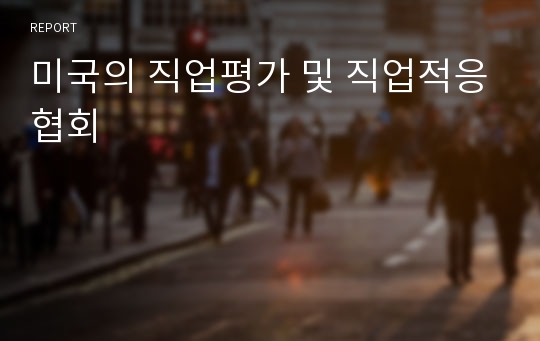 미국의 직업평가 및 직업적응협회