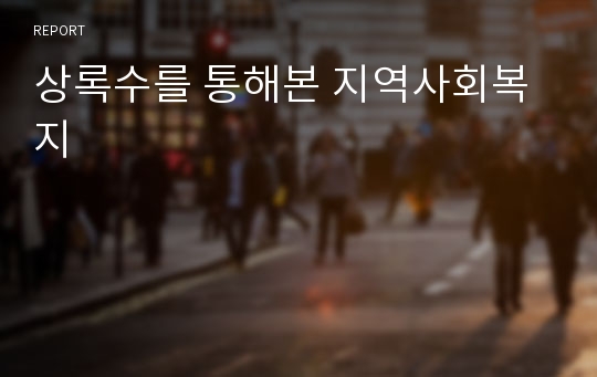 상록수를 통해본 지역사회복지