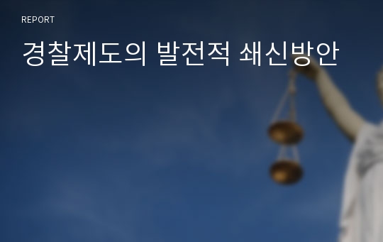 경찰제도의 발전적 쇄신방안