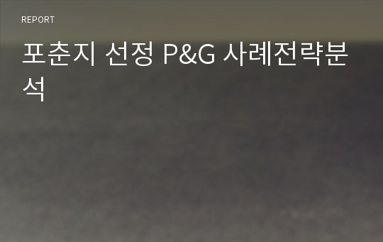 포춘지 선정 P&amp;G 사례전략분석