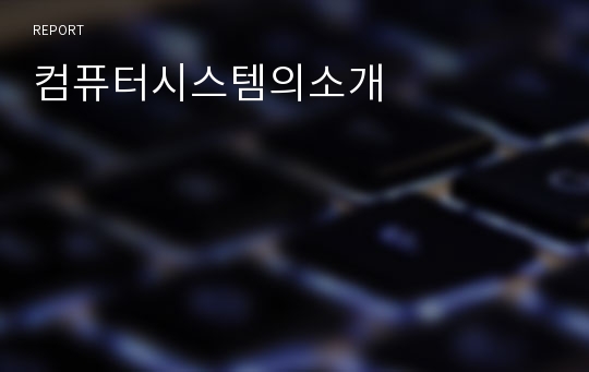 컴퓨터시스템의소개