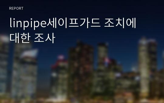 linpipe세이프가드 조치에 대한 조사