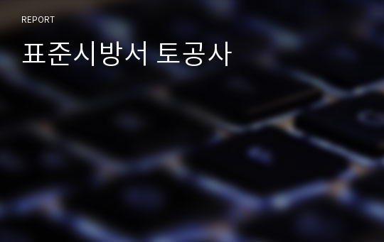 표준시방서 토공사