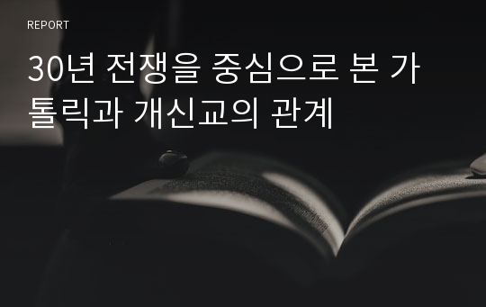 30년 전쟁을 중심으로 본 가톨릭과 개신교의 관계