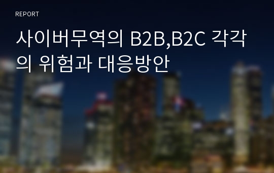 사이버무역의 B2B,B2C 각각의 위험과 대응방안