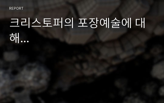 크리스토퍼의 포장예술에 대해...