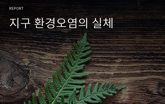 지구 환경오염의 실체