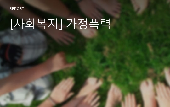 [사회복지] 가정폭력