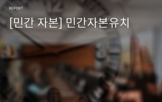 [민간 자본] 민간자본유치