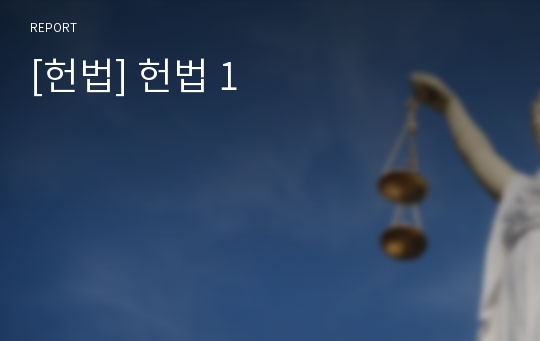 [헌법] 헌법 1