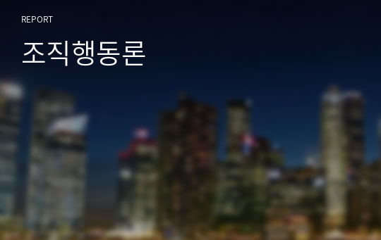 조직행동론