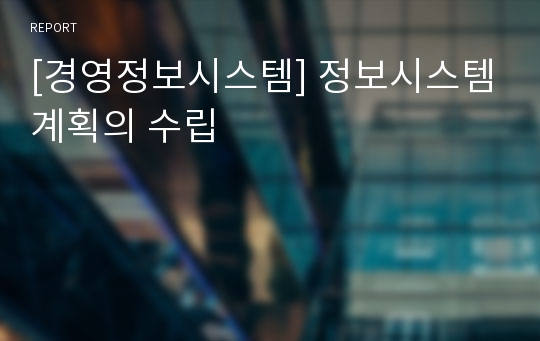 [경영정보시스템] 정보시스템계획의 수립