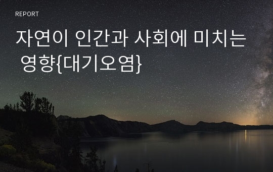 자연이 인간과 사회에 미치는 영향{대기오염}