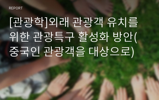 [관광학]외래 관광객 유치를 위한 관광특구 활성화 방안(중국인 관광객을 대상으로)