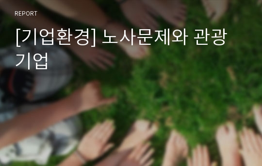 [기업환경] 노사문제와 관광기업