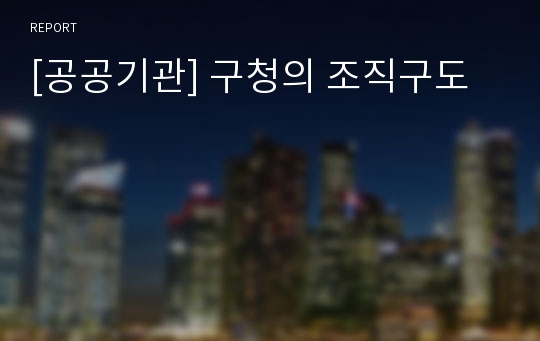 [공공기관] 구청의 조직구도