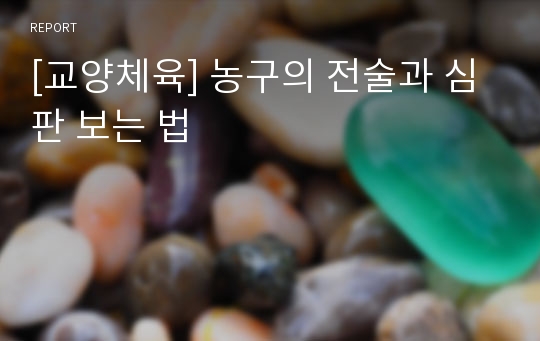 [교양체육] 농구의 전술과 심판 보는 법