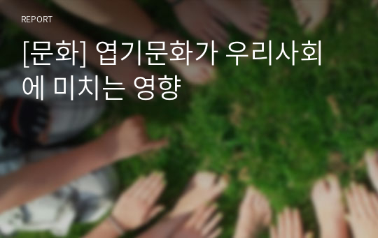 [문화] 엽기문화가 우리사회에 미치는 영향