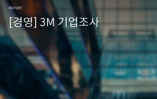 [경영] 3M 기업조사