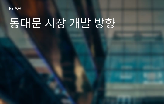 동대문 시장 개발 방향