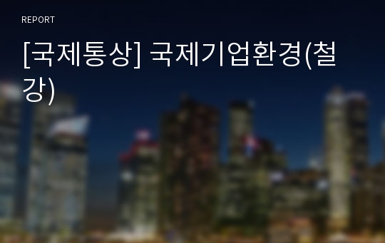 [국제통상] 국제기업환경(철강)