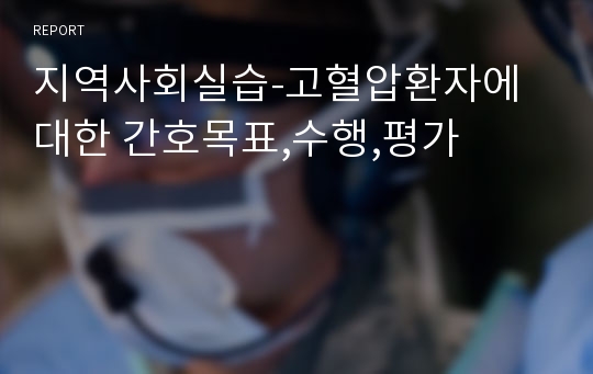 지역사회실습-고혈압환자에 대한 간호목표,수행,평가