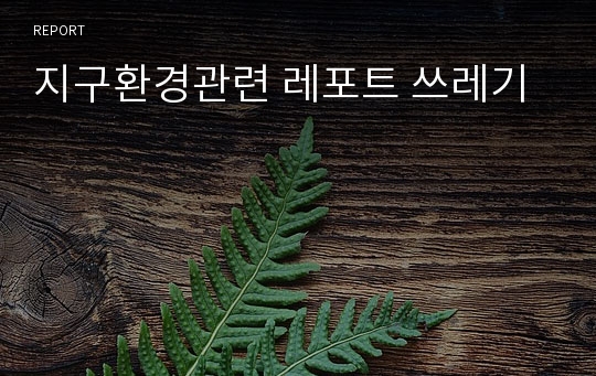 지구환경관련 레포트 쓰레기