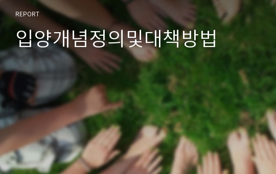 입양개념정의및대책방법