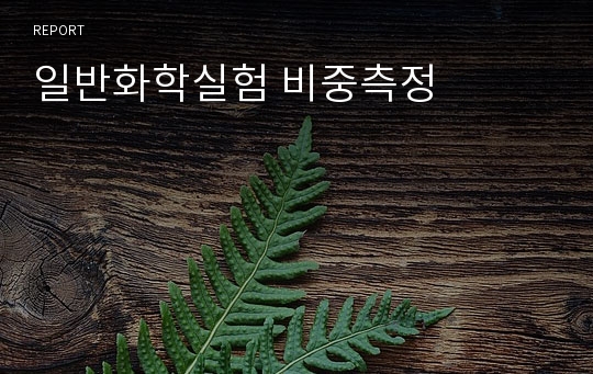 일반화학실험 비중측정