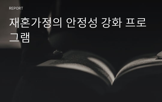 재혼가정의 안정성 강화 프로그램