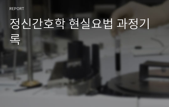 정신간호학 현실요법 과정기록