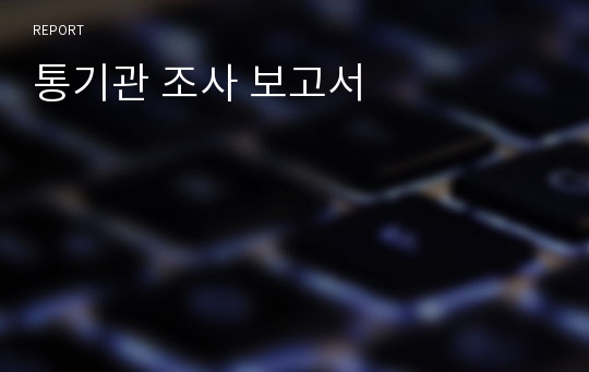 통기관 조사 보고서