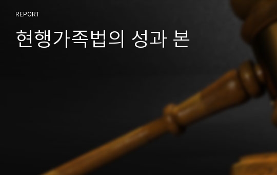 현행가족법의 성과 본