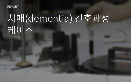 치매(dementia) 간호과정 케이스