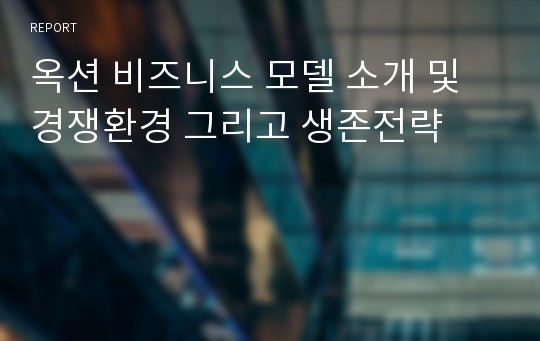 옥션 비즈니스 모델 소개 및 경쟁환경 그리고 생존전략