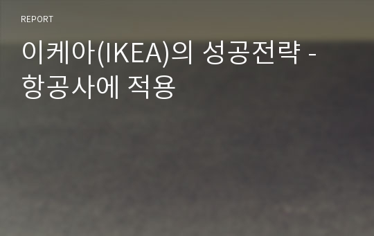 이케아(IKEA)의 성공전략 - 항공사에 적용